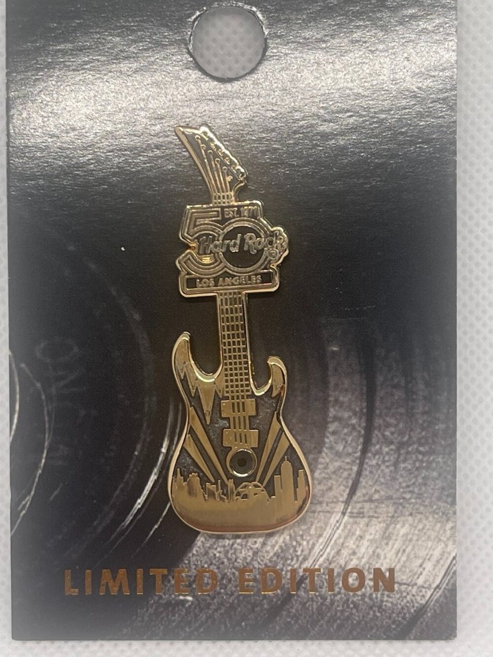 Hard Rock Cafe Los Angeles 50th Anniversary Limited Edition Guitar Pin